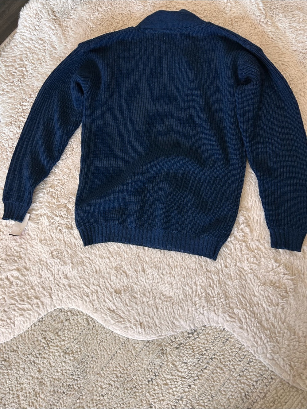 Pendleton Navy Ribbed shawl collar Sweater - Picture 4 of 9